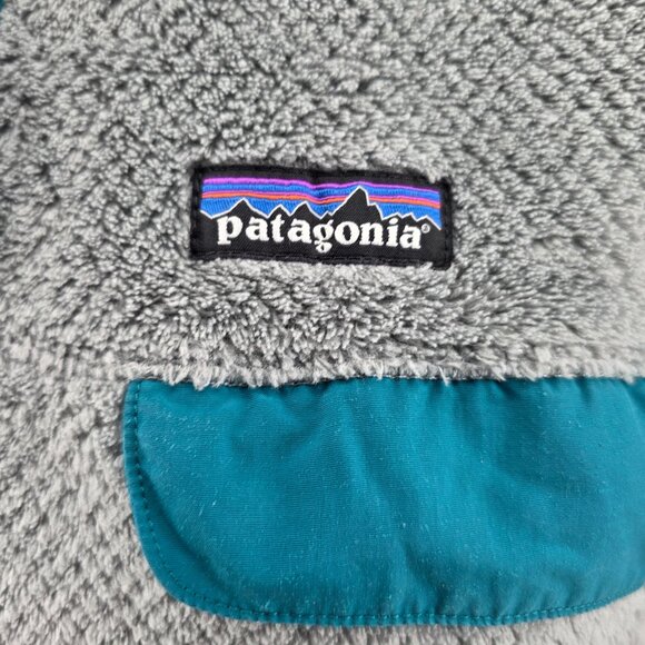 Patagonia Re-Tool Quarter Snap Fleece Pullover Gray/Teal Women's Pro Size Large - Picture 5 of 16